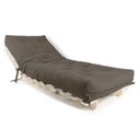 Ver imagem 2 de Sofa Cama Solteiro Futon Dobrável Cinza