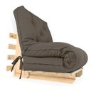 Ver imagem 1 de Sofa Cama Solteiro Futon Dobrável Cinza