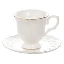 Ver imagem 3 de Jogo 4 Xícara com Pires para Café Vague em New Bone China com Borda Ouro 100ml Branco Full Fit