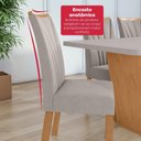 Ver imagem 7 de Conjunto Sala de Jantar Apogeu Maxi 6 Lugares Tampo em MDF com Vidro Veludo Cinza 170cm Móveis