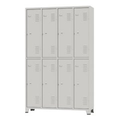 Armário Roupeiro De Aço Vestiário Academia 8 Portas Locker Cinza - 3
