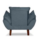 Ver imagem 3 de Mini Poltrona Cadeira Opala Infantil de Criança Suede Azul Turquesa