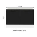 Ver imagem 3 de Balcão de Pia Cozinha 2 Portas (Com Tampo) Branco/Preto Agata Madesa