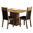Ver imagem 3 de Conjunto Sala de Jantar Madesa Gabi Mesa Tampo de Madeira 2 Cadeiras - Rustic/preto/sintético Preto