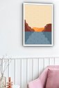 Ver imagem 1 de Quadro Decorativo Abstrato Mar Pedras - 70x50cm:moldura Preta