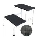 Ver imagem 3 de Kit 2 Escada Clínica de 2 Degraus Esmaltada Branca Tubo Com Piso em MDF Com Antiderrapante Medcombo 