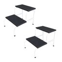 Ver imagem 1 de Kit 2 Escada Clínica de 2 Degraus Esmaltada Branca Tubo Com Piso em MDF Com Antiderrapante Medcombo 