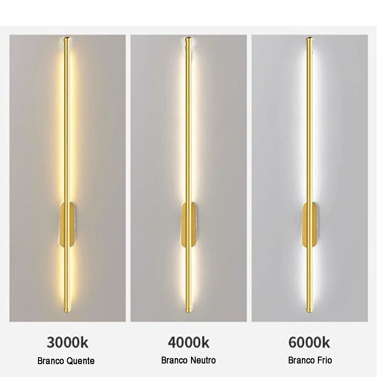 Luminaria Arandela Led 3 em 1 Perfil Slim Fit Luz Indireta Decoraçao Recepçao Quarto Sala Minimalist - 3