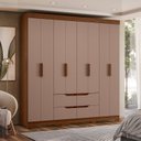 Ver imagem 1 de Guarda-Roupa 8 Portas e 4 Gavetas Doble Marrom/Nogueira/Capuccino