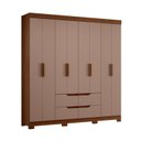 Ver imagem 2 de Guarda-Roupa 8 Portas e 4 Gavetas Doble Marrom/Nogueira/Capuccino