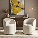 Ver imagem 1 de Kit 02 Poltronas Curva Orgânica Nature Gaia Suede Branco - Montanaris Decor