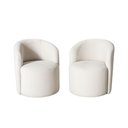 Ver imagem 2 de Kit 02 Poltronas Curva Orgânica Nature Gaia Suede Branco - Montanaris Decor