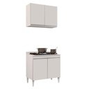 Ver imagem 1 de Kit Armário Aéreo Balcão para Cooktop 02s Branco 80cm