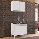 Ver mais imagens de Kit Armário Aéreo Balcão para Cooktop 02s Branco 80cm