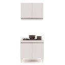 Ver imagem 7 de Kit Armário Aéreo Balcão para Cooktop 02s Branco 80cm