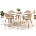 Ver imagem 2 de Conjunto de Jantar Mesa Eiffel Branco 110cm + 4 Cadeiras Marcela Nude