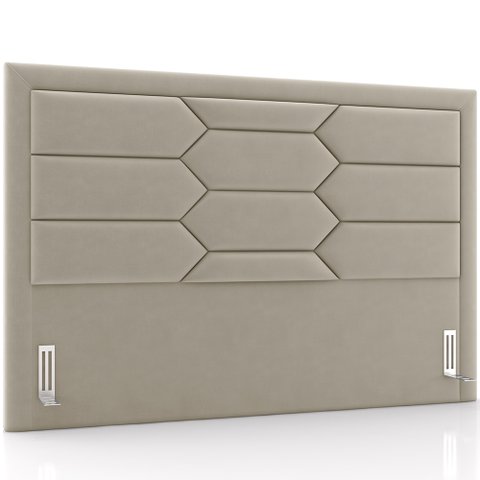 Cabeceira Cama Box Queen 160cm Estofada Nora P05 Veludo Bege - Lyam Decor