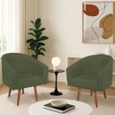 Ver imagem 1 de Kit 2 Poltronas Decorativa Jade Design Moderno Sala de Estar Quarto Escritório Confortável Luxo Pés