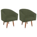 Ver imagem 2 de Kit 2 Poltronas Decorativa Jade Design Moderno Sala de Estar Quarto Escritório Confortável Luxo Pés