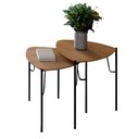 Ver imagem 2 de Conjunto de Mesas Laterais para Sala 54cm 100% Mdf Cor:louro com Preto