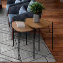 Ver imagem 1 de Conjunto de Mesas Laterais para Sala 54cm 100% Mdf Cor:louro com Preto
