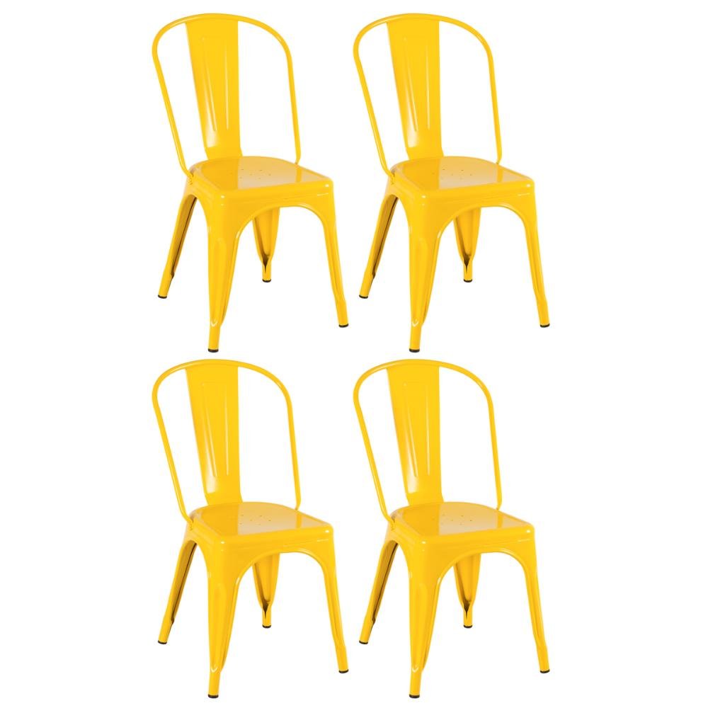Kit 4 Cadeiras Iron Tolix - Amarelo