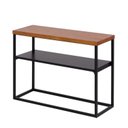 Ver imagem 2 de Mesa Lateral Banco Sapateira Hive Estilo Industrial Preto/Nozes Pitanga