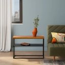 Ver imagem 1 de Mesa Lateral Banco Sapateira Hive Estilo Industrial Preto/Nozes Pitanga