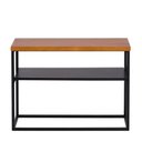 Ver imagem 4 de Mesa Lateral Banco Sapateira Hive Estilo Industrial Preto/Nozes Pitanga