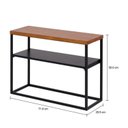 Ver imagem 3 de Mesa Lateral Banco Sapateira Hive Estilo Industrial Preto/Nozes Pitanga