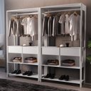 Ver imagem 1 de Closet Modulado 2 Peças 2 Cabideiros 4 Gavetas 4 Nichos Madri Rufato