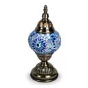 Ver imagem 1 de Abajur Turco Mosaico Metal Vidro Azul Bivolt 28 cm YMA401