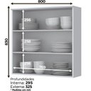 Ver imagem 3 de Armário Aéreo para Cozinha Americana 2 Portas Clássico Sandy Yescasa