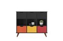 Ver imagem 1 de Nicho Organizador Retro Preto com 6 Gavetas Preto/colorida 108 X 92,5cm - Fdecor