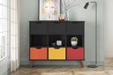 Ver imagem 4 de Nicho Organizador Retro Preto com 6 Gavetas Preto/colorida 108 X 92,5cm - Fdecor
