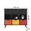 Ver imagem 3 de Nicho Organizador Retro Preto com 6 Gavetas Preto/colorida 108 X 92,5cm - Fdecor
