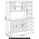 Ver imagem 4 de Armário de Cozinha 156cm 6 Portas Madeira Maciça Giana Castanho F07 - Mpozenato