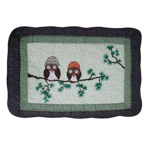 Tapete Patchwork Banheiro Cozinha Corujinha 100% Algodão 61x42 Cm