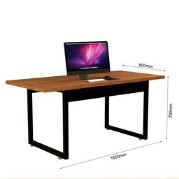 Mesa para Escritório Industrial Base de Ferro Resistente 160x80:nature - 3