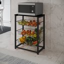 Ver imagem 1 de Fruteira com Suporte para Micro-ondas Barcelona Aço Preto Cesto Preto Tampo Preto