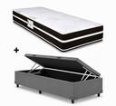 Ver imagem 1 de Cama Bau Solteiro Cinza Colchao Solteiro Molas Ensacadas Classico - Alto Nivel