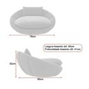 Ver imagem 5 de Caminha Pet Poltrona Golden 78cm Courino Caramelo | Bouclé Off White - Sallar Home