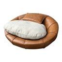 Ver imagem 6 de Caminha Pet Poltrona Golden 78cm Courino Caramelo | Bouclé Off White - Sallar Home