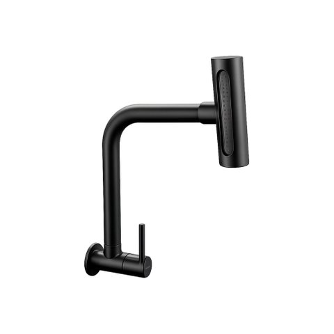 Torneira de Parede Cozinha Gourmet Pia Rotativa 360° Moderna Aço Inox 304 Fosco Preta Brinovar