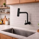 Ver mais imagens de Torneira de Parede Cozinha Gourmet Pia Rotativa 360° Moderna Aço Inox 304 Fosco Preta Brinovar