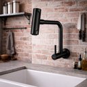 Ver imagem 6 de Torneira de Parede Cozinha Gourmet Pia Rotativa 360° Moderna Aço Inox 304 Fosco Preta Brinovar