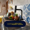 Ver imagem 5 de Torneira de Parede Cozinha Gourmet Pia Rotativa 360° Moderna Aço Inox 304 Fosco Preta Brinovar