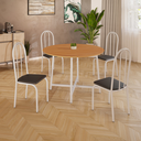 Ver imagem 4 de Conjunto Sala de Jantar 90cm Ilhabela 4 Cad Branca C/ Preto