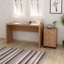 Ver imagem 1 de Conjunto Home Office 2 Peças Escrivaninha com Gaveteiro 3 Gavetas Espresso Móveis