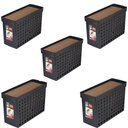 Ver imagem 3 de Kit 5 Arquivos Plástico 42x27cm Estreito Furação Preto Ordene Etiqueta Identificadora